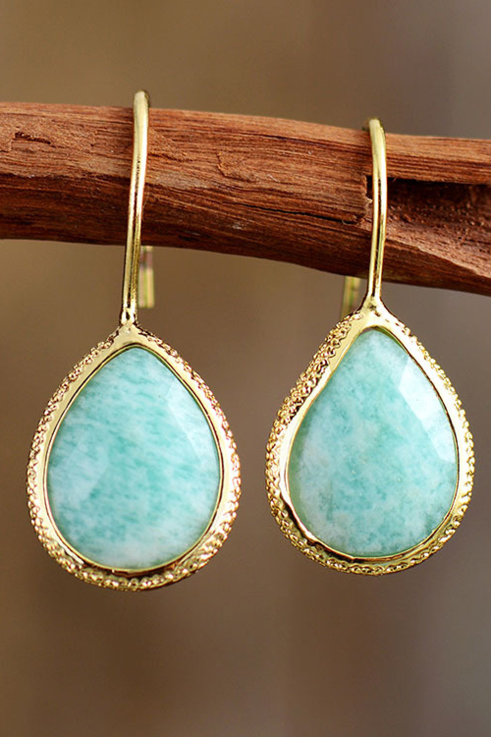 Handmade Natural Stone Teardrop Earrings -Drazelle Store