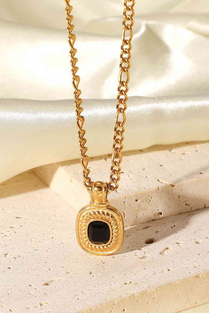 18K Gold Plated Inlaid Rhinestone Pendant Necklace - Drazelle Store