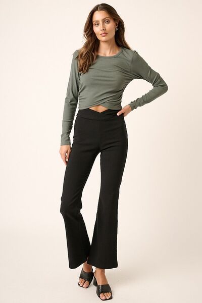 Mittoshop Surplice V Waist Flare Pants - Drazelle Store