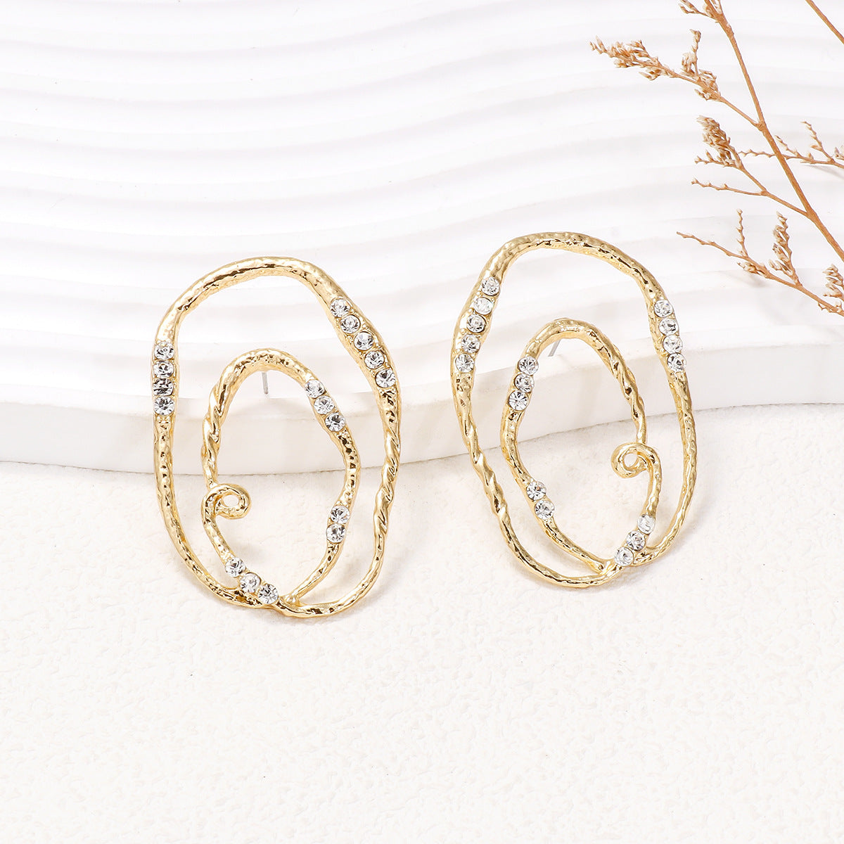 Alloy & Rhinestone Geometric Earrings -Drazelle Store