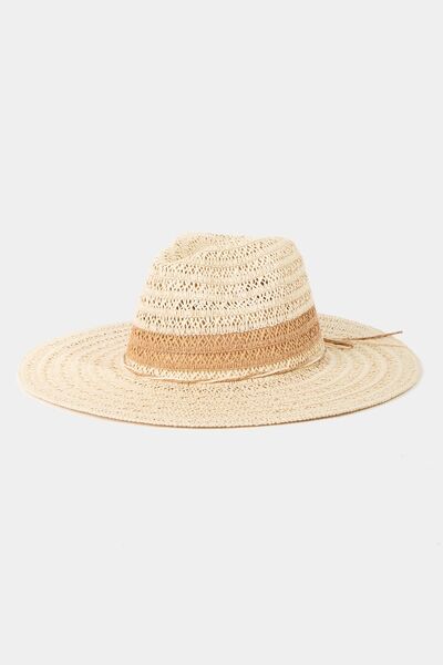 Fame Contrast Straw Braided Sun Hat - Drazelle Store