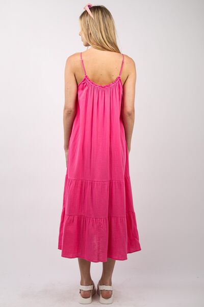 VERY J Ruffled A-Line Midi Cami Dress - Drazelle Store