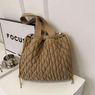 Drawstring Bubble Texture Tote Bag - Drazelle Store