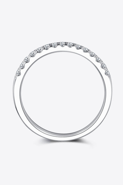 Moissanite Platinum-Plated Half-Eternity Ring - Drazelle Store