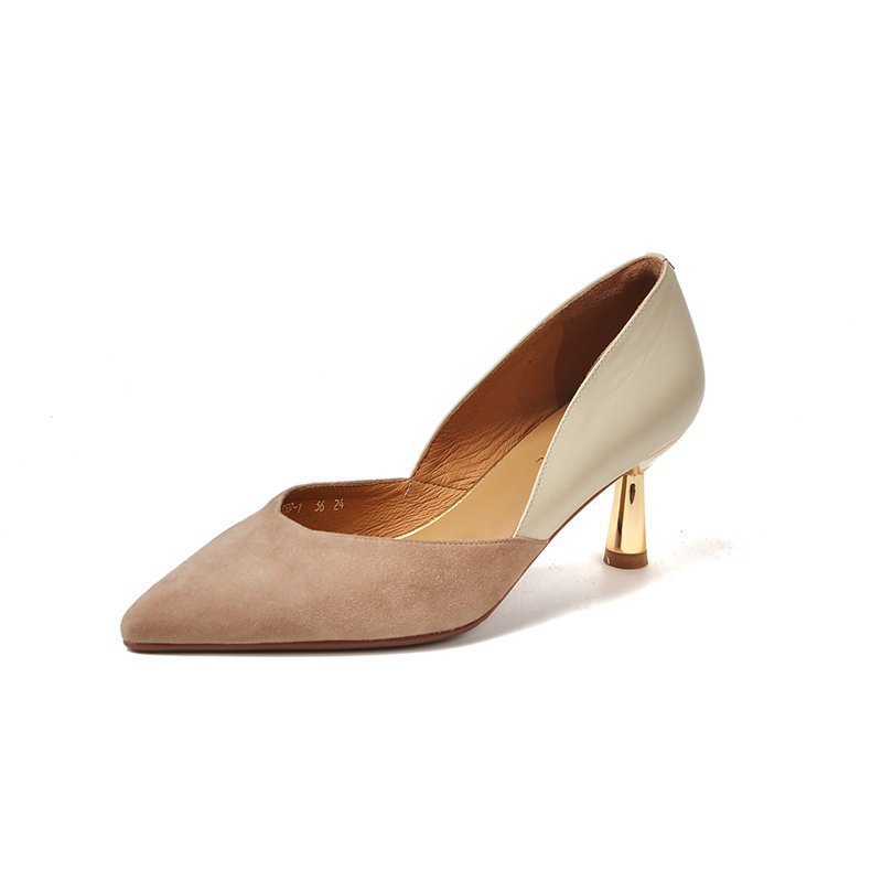 Women's Nude Autumn Pointed Toe Pumps - Drazelle Store