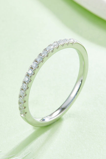 Moissanite Platinum-Plated Half-Eternity Ring - Drazelle Store