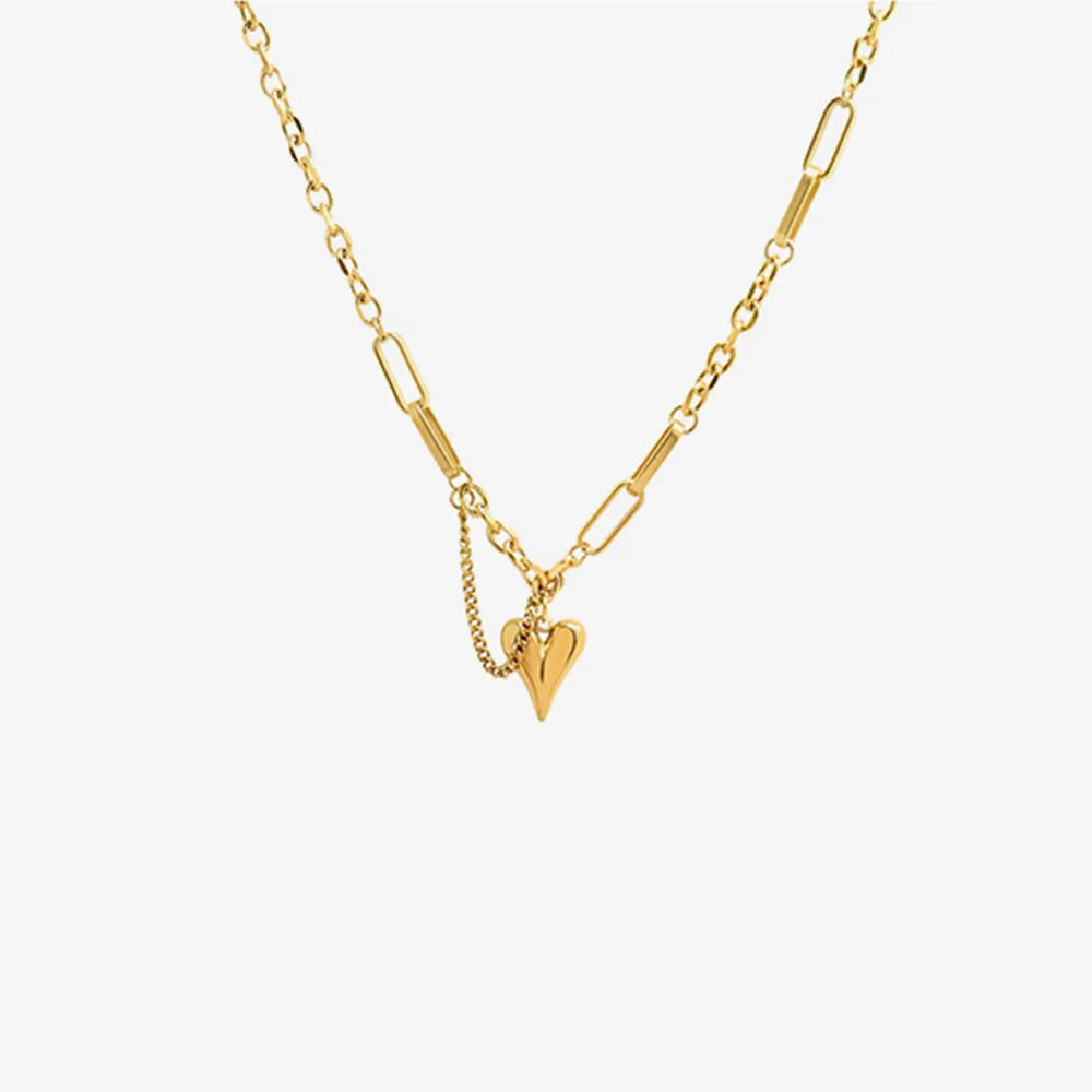 Titanium Steel Heart Pendant Necklace - Drazelle Store