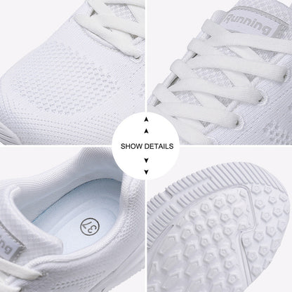 Black White Sneakers Women Lace Up - Drazelle Store