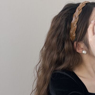 PU Leather Braided Hair Headband - Drazelle Store