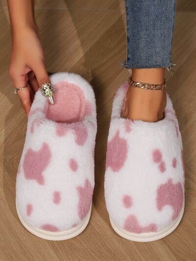 Animal Print Faux Fur Slippers - Drazelle Store