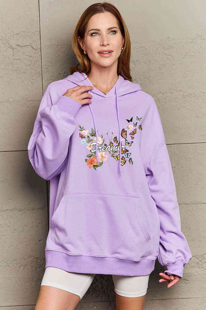 Simply Love Dropped Shoulder DREAMER Graphic Hoodie - Drazelle Store