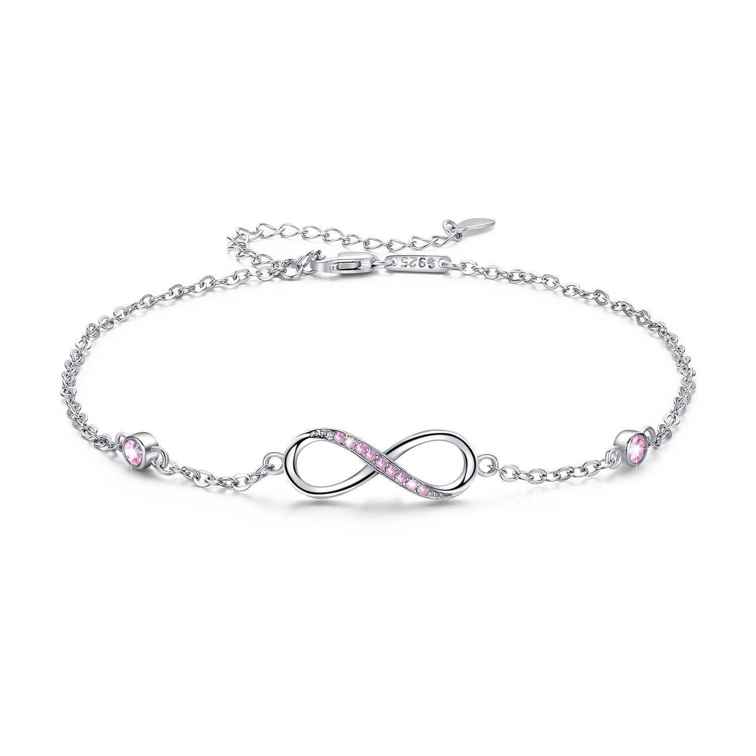 Sterling Silver Infinity Adjustable Chain Anklets - Drazelle Store