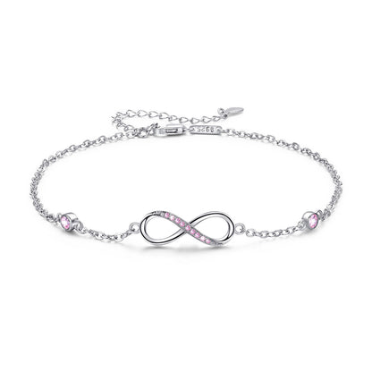 Sterling Silver Infinity Adjustable Chain Anklets - Drazelle Store