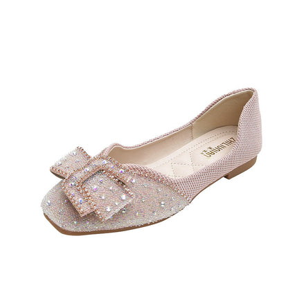 Square Toe Four Seasons Low-cut Rhinestone Pumps - Drazelle Store