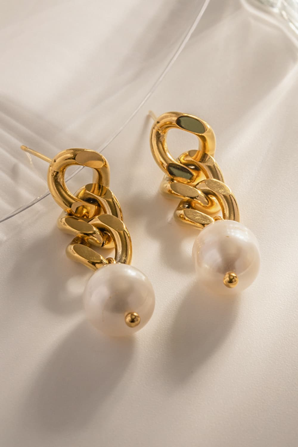 Stainless Steel Pearl Earrings-Drazelle Store 