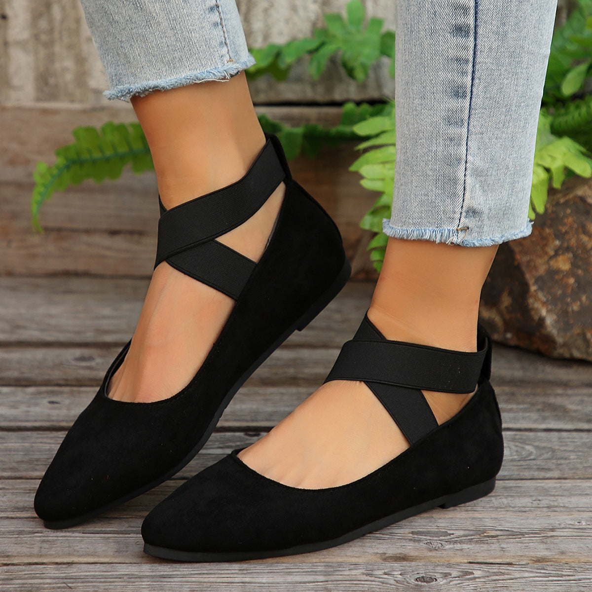 Crisscross Point Toe Flat Slip-Ons - Drazelle Store