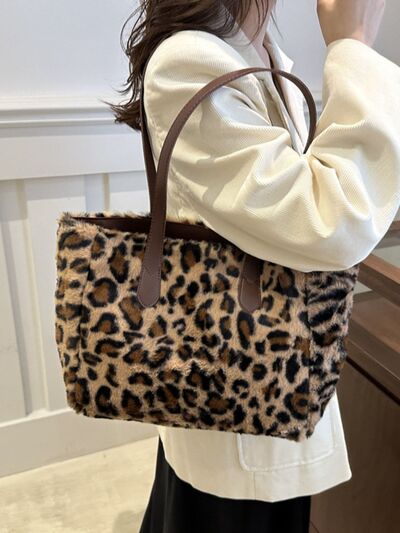 Leopard Fluff Tote Bag - Drazelle Store