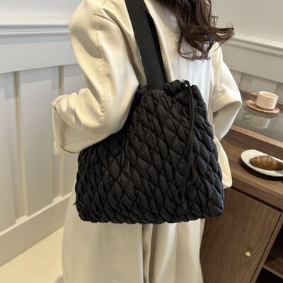 Drawstring Bubble Texture Tote Bag - Drazelle Store