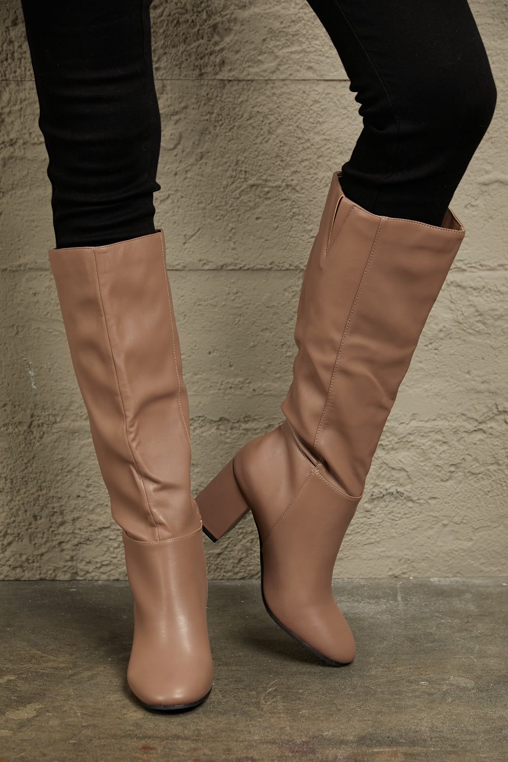 East Lion Corp Block Heel Knee High Boots - Drazelle Store