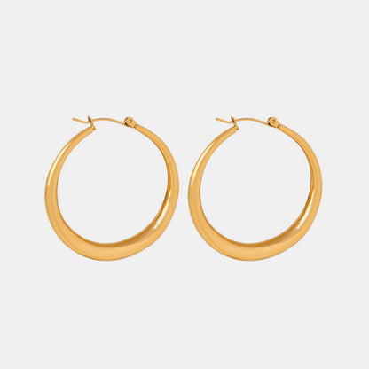 Gold-Plated Hoop Earrings-Drazelle Store