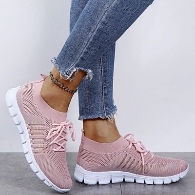 Breathable Mesh Lace Up Sneakers - Drazelle Store