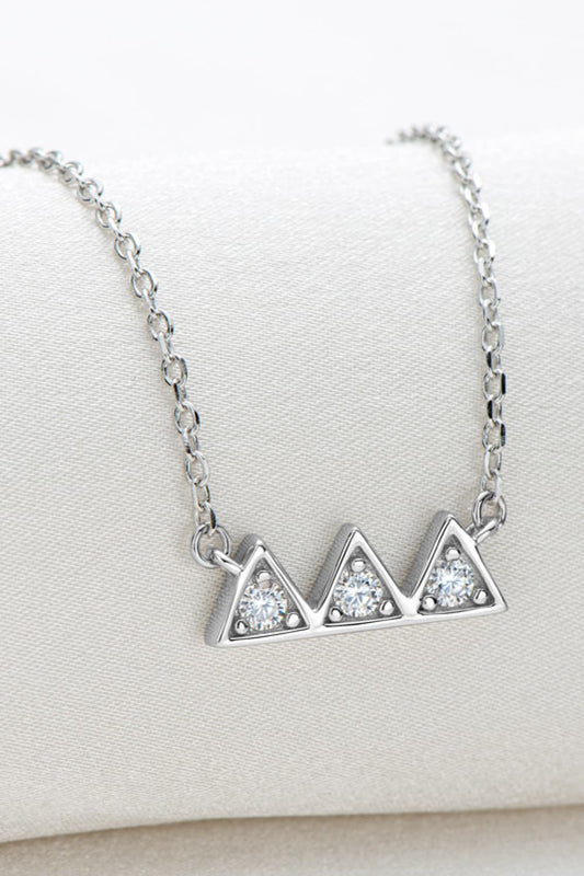 Moissanite Triangle Platinum-Plated Necklace - Drazelle Store