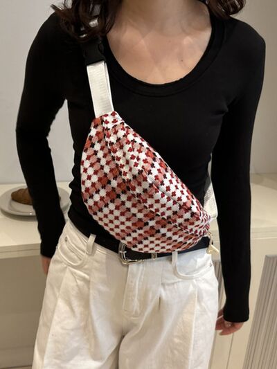 Plaid Wide Strap Crossbody Bag - Drazelle Store