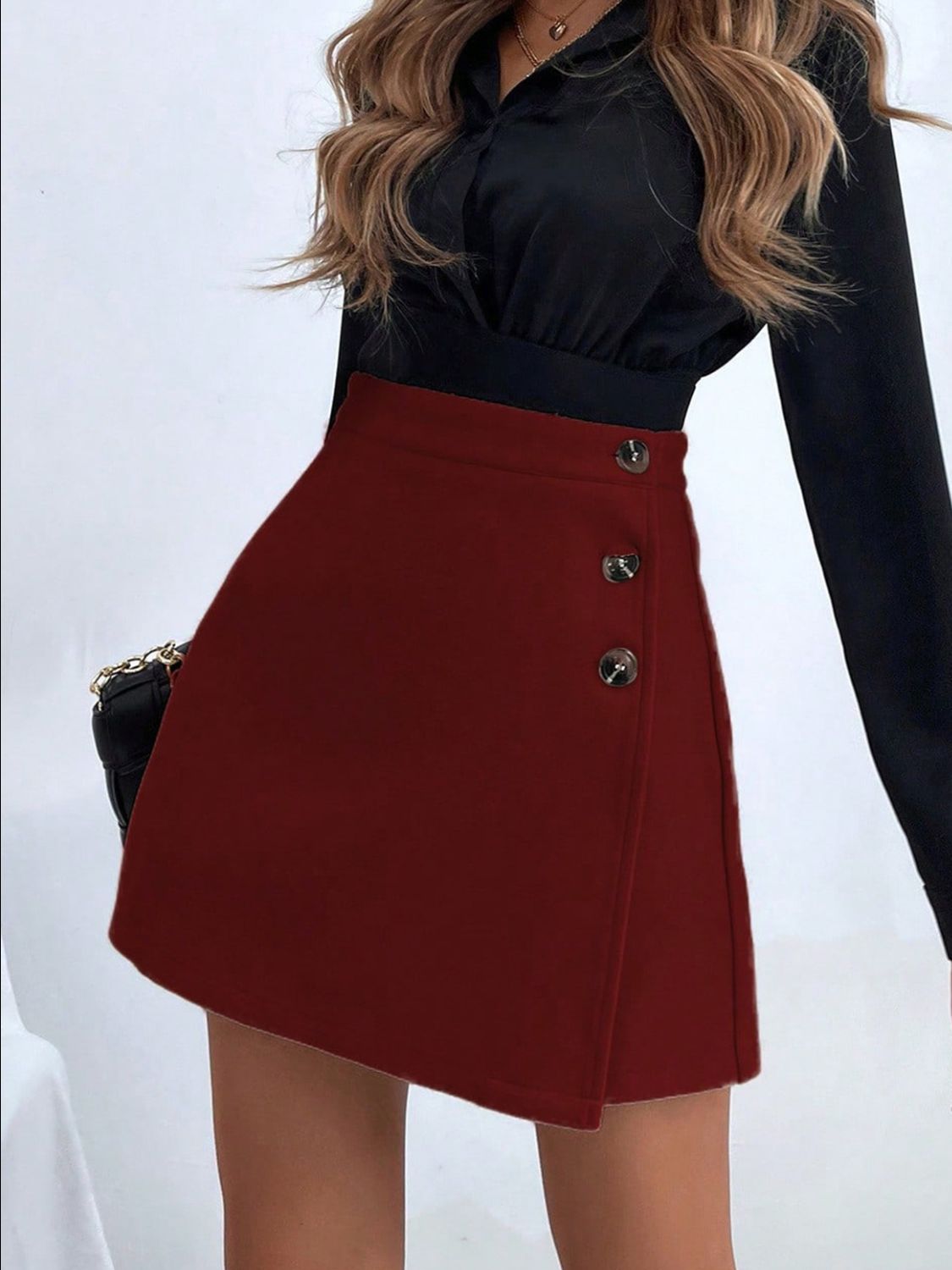 Buttoned Mini Skirt - Drazelle Store