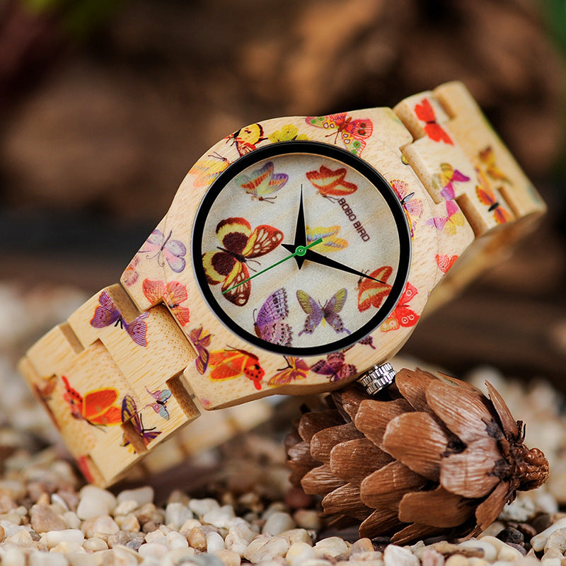 Butterfly Print Quartz Wristwatch - Drazelle Store