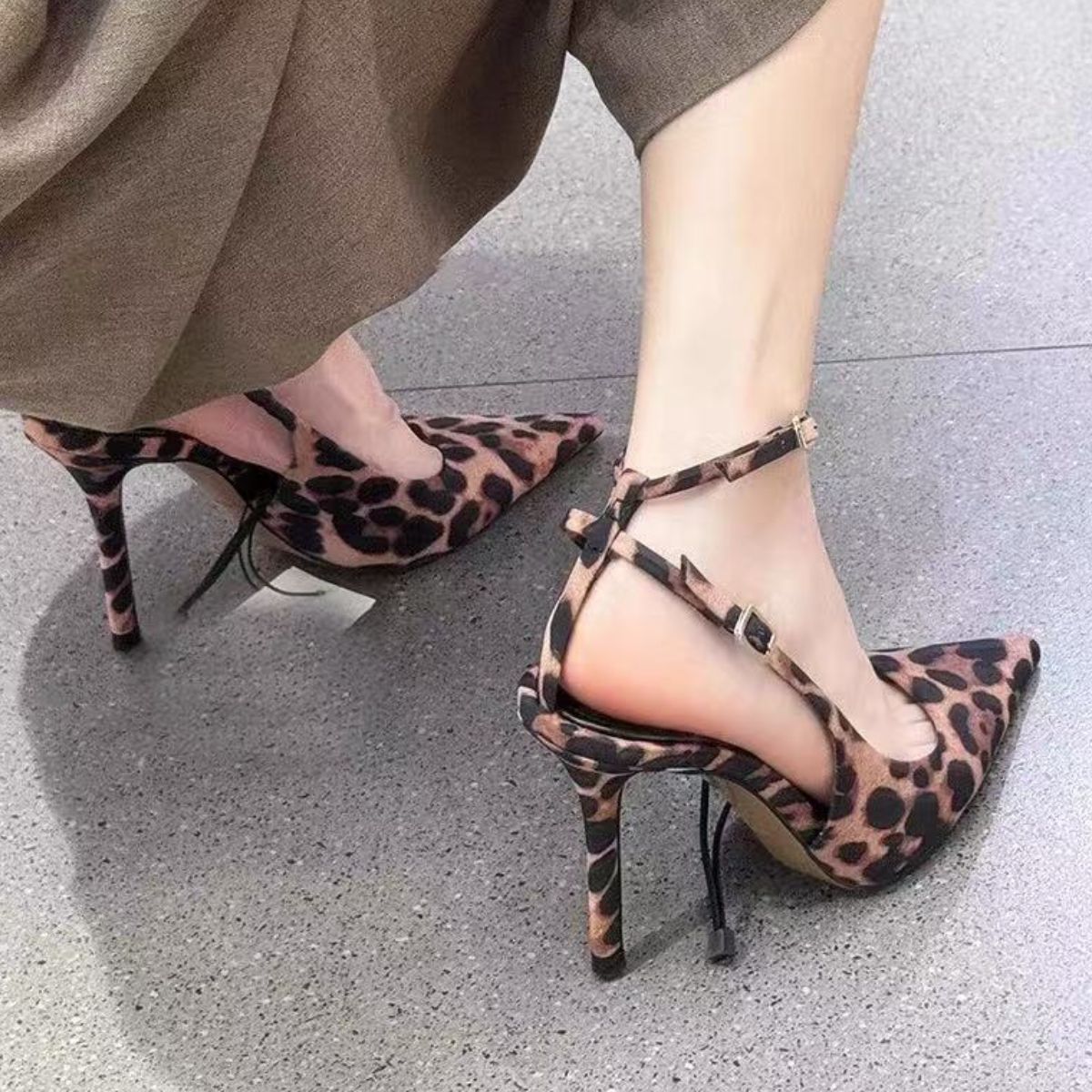 Leopard Point Toe Stiletto Pumps- Drazelle Store