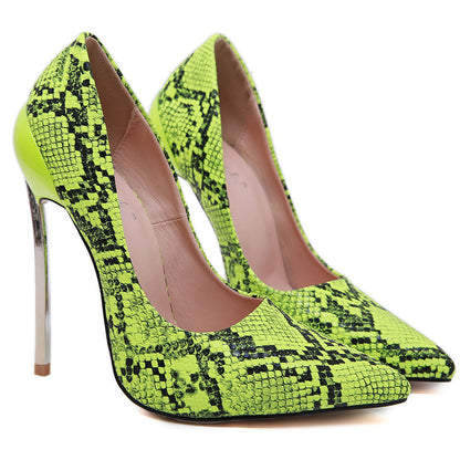 Snake print high heels - Drazelle Store