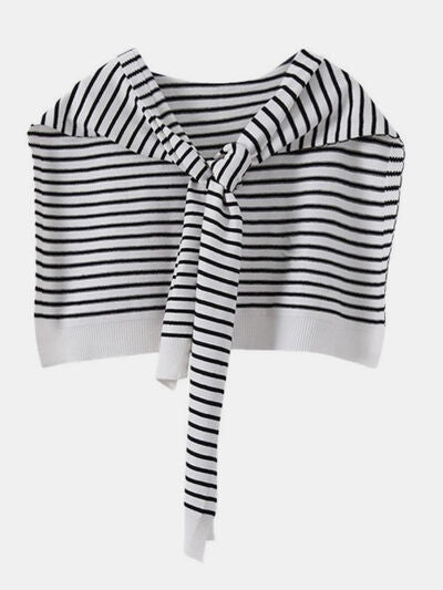 Striped Contrast Knit Wrap - Drazelle Store