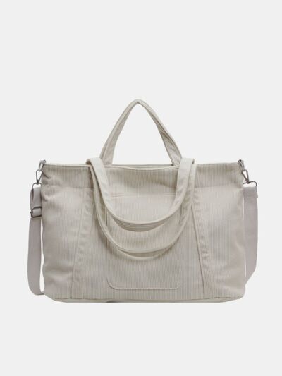 Corduroy Solid Large Tote Bag - Drazelle Store