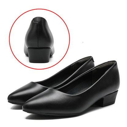 Leather Work Shoes Women Black - Drazelle Store