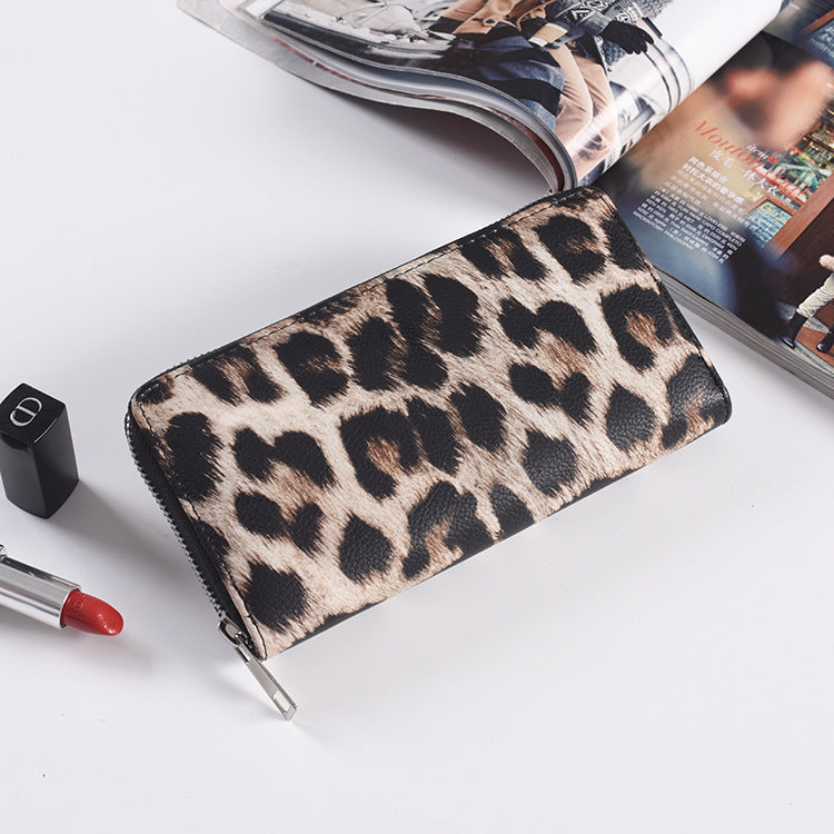 Leather Cheeta Printed Wallet - Drazelle Store