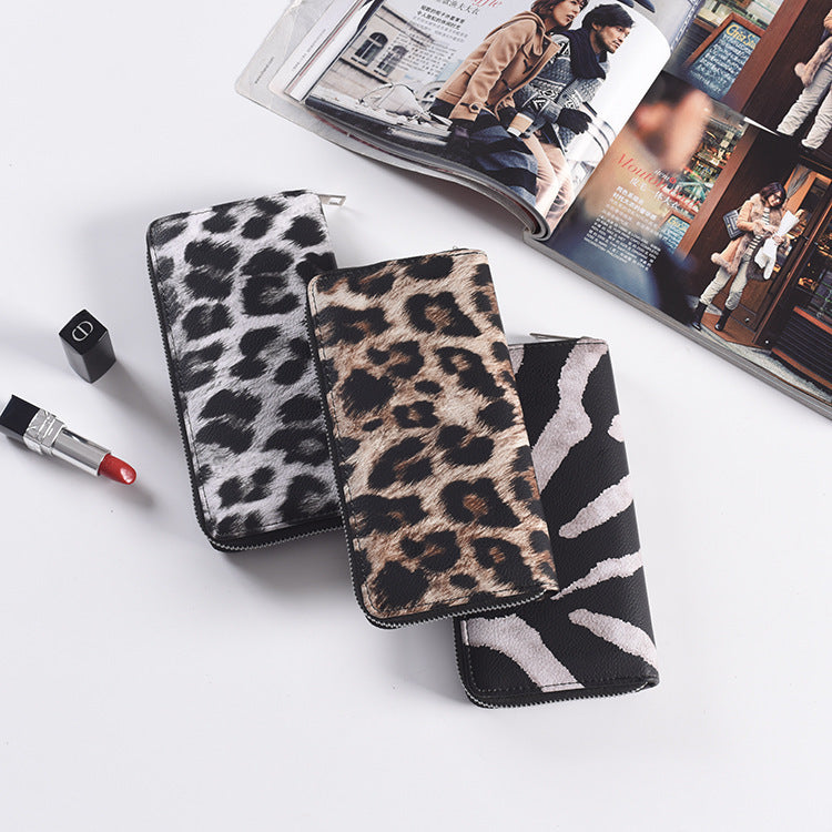 Leather Cheeta Printed Wallet - Drazelle Store