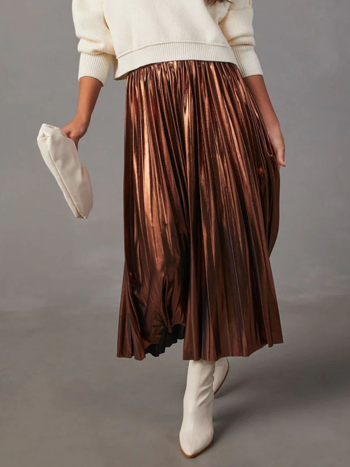 Pleated Midi Skirt - Drazelle Store