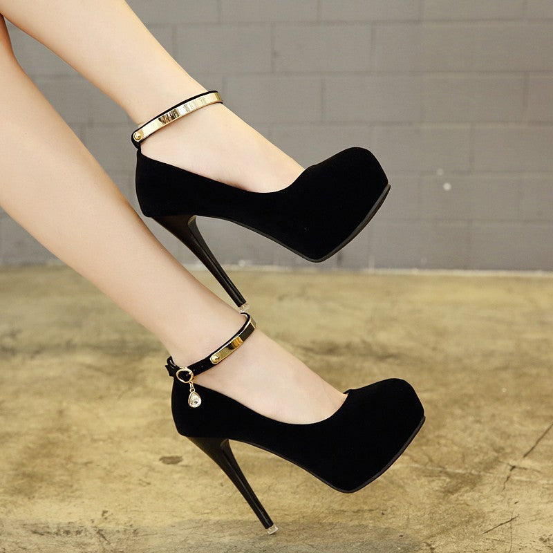 Woman Pumps Metal Ankle Strap - Drazelle Store