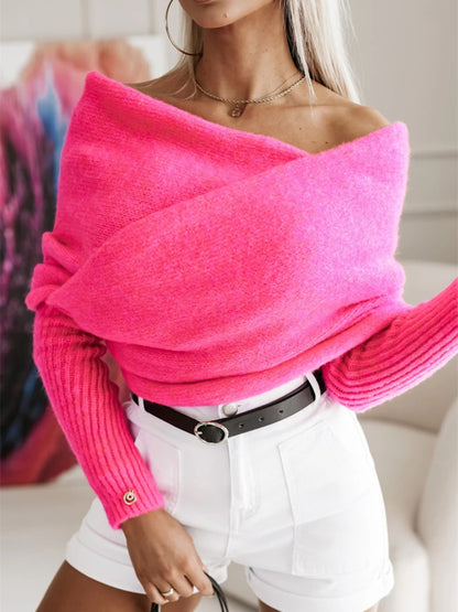 Long Sleeve Cropped Knit Top - Drazelle Store