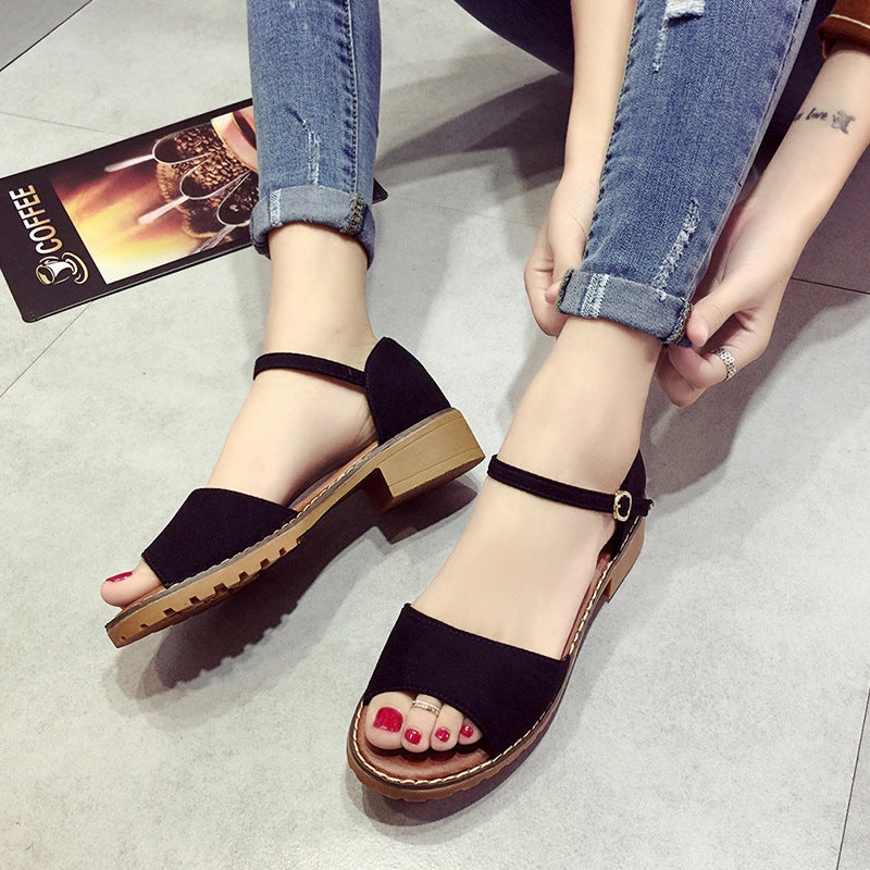 One-button buckle sandals - Drazelle Store