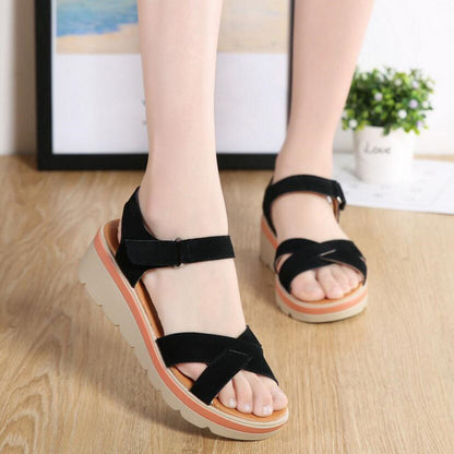 Wedge flat student sandals - Drazelle Store