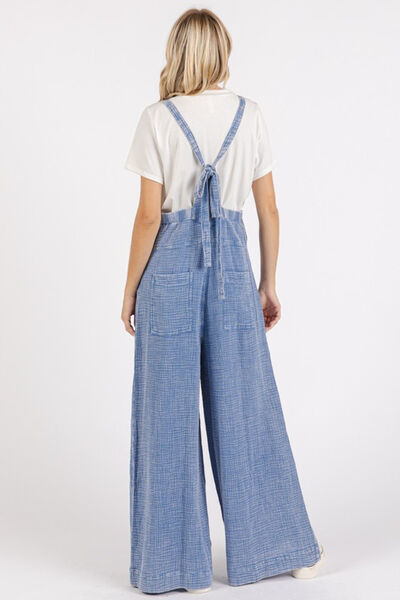 Mittoshop Textured Wide Leg Overalls - Drazelle Store