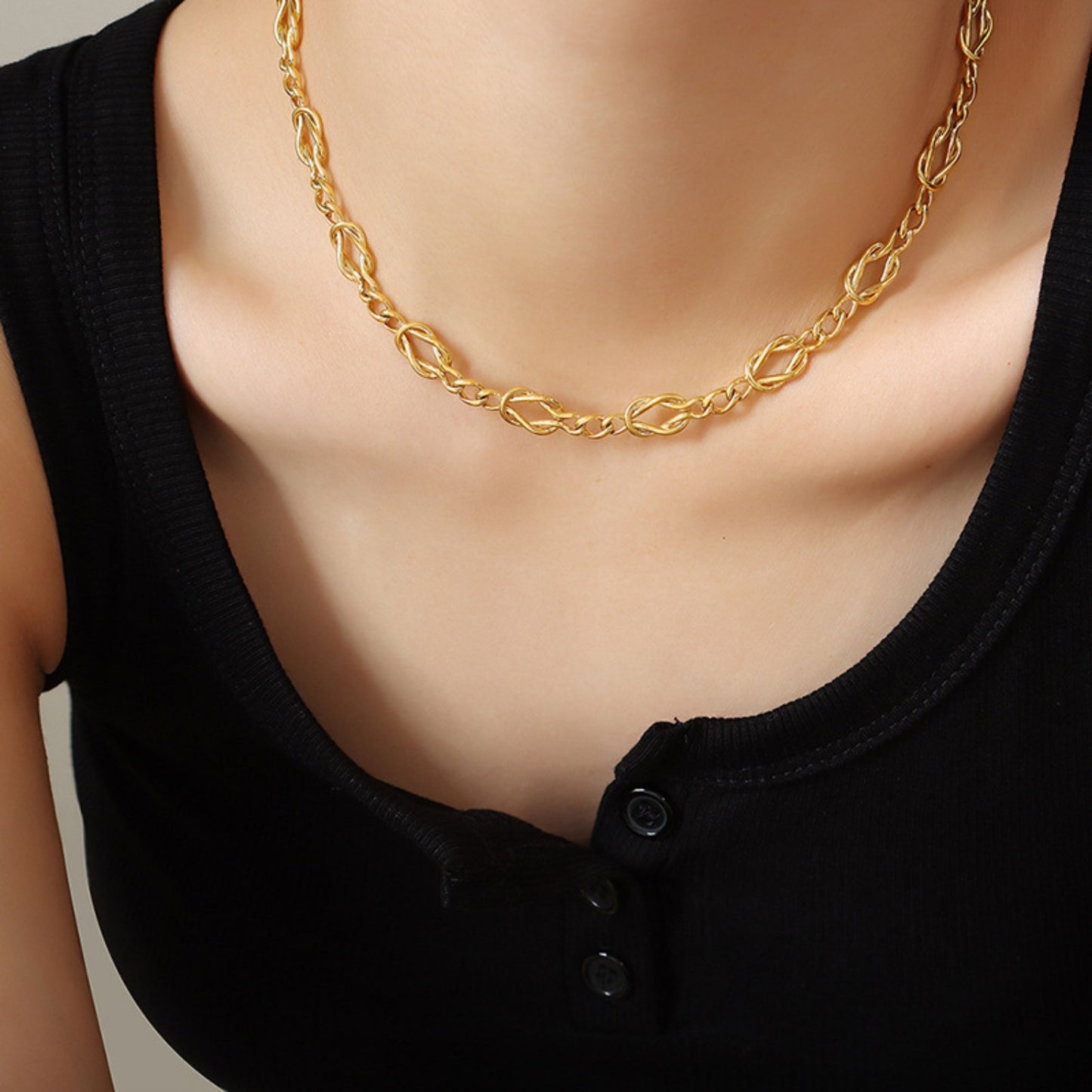 Brass Titanium Steel Necklace - Drazelle Store