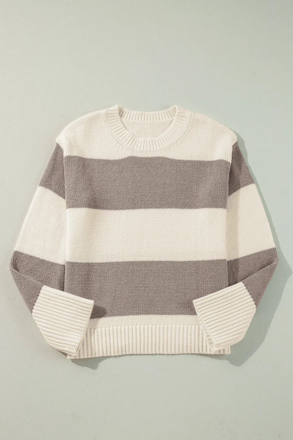 Color Block Round Neck Sweater - Drazelle Store