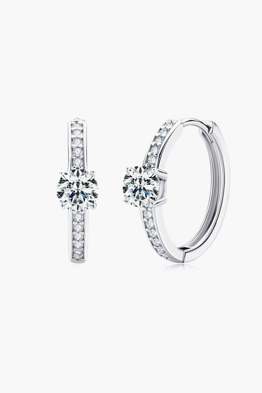 Carry Your Love 1 Carat Moissanite Platinum-Plated Earrings - Drazelle Store