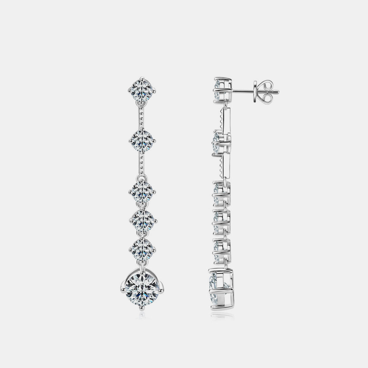 4 Carat Moissanite 925 Sterling Silver Earrings -Drazelle Store