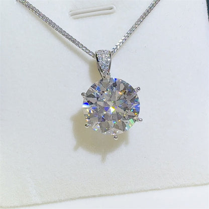 10 Carat Moissanite 925 Sterling Silver Pendant Necklace - Drazelle Store