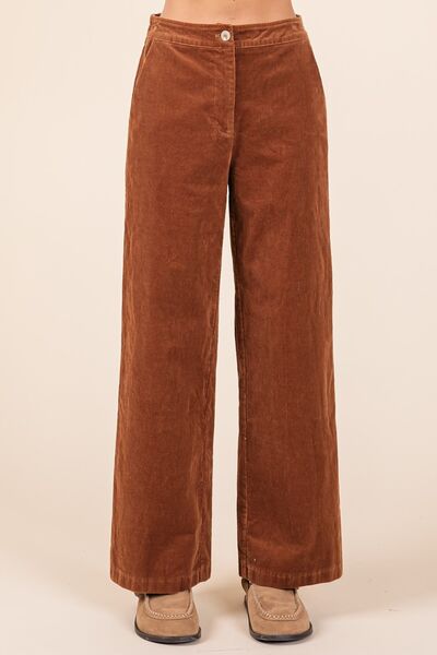 Mito shop Corduroy Back Elastic Waist Pants - Drazelle Store