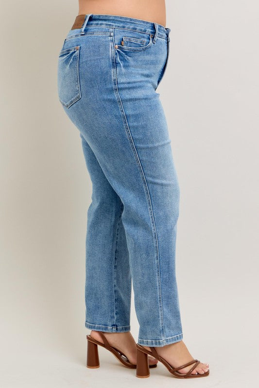 Judy Blue Vintage Wash Straight Jeans - Drazelle Store