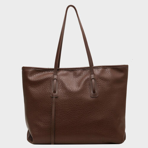 Large Vegan Leather Tote Bag with Spacious Interior - Drazelle Store